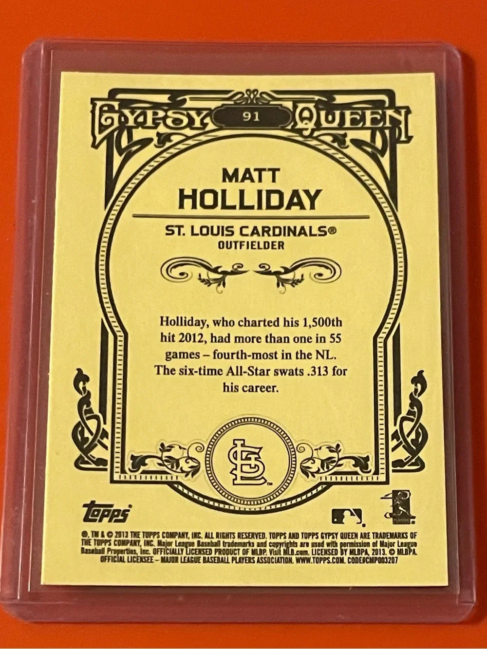 Matt Holliday #91 2013 Topps Gypsy Queen Baseball Trading Card